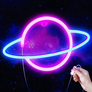 Saturn LED Neon Planet Sign